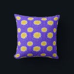 Mediterranean Blue and Yellow Floral Greek Flora  Throw Pillow<br><div class="desc">Hand drawn original pattern in bright bold blue and yellow greek Chrysanthemum flowers. Coastal sunny pattern to brighten up your summer cottage or any room. Bring the vibrant charm of a Greek summer to your home with this bold blue Chrysanthemum Flowers throw pillow. Featuring hand-drawn floral motifs inspired by the...</div>