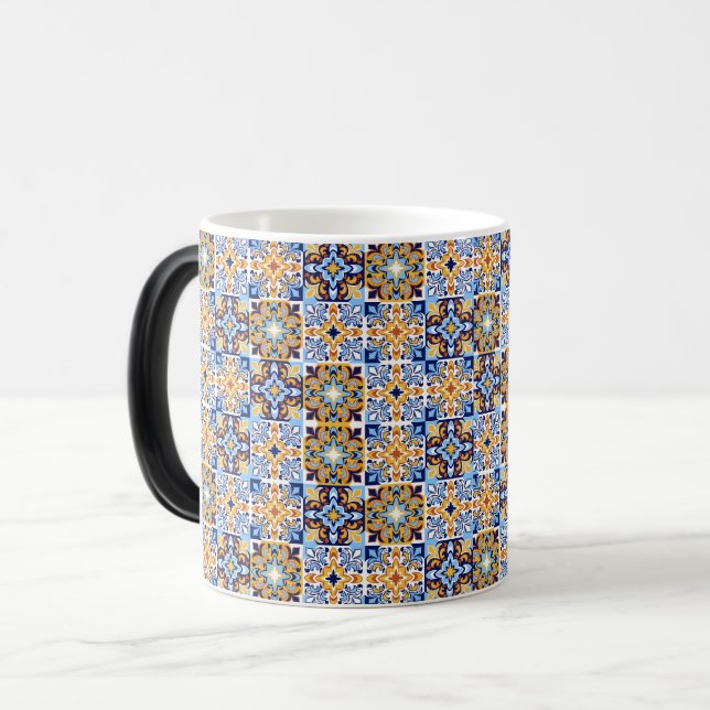  Mediterranean blue &brown Mug (Front Left)