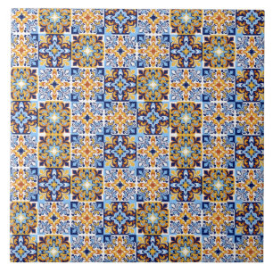  Mediterranean blue &brown  Tile