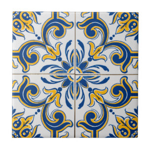 Mediterranean Blue & Gold Tile