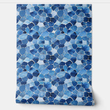 Mediterranean Blue Mosaic Wallpaper