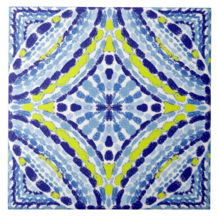 Mediterranean Blue Neon Mosaic-Hand-Painted Tile