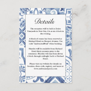Mediterranean Blue Tile Enclosure Card