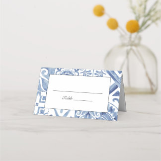 Mediterranean Blue Tile Place Cards
