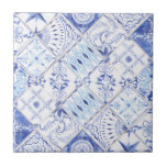 Mediterranean Blue White Floral Vintage Kitchen Ce Tile<br><div class="desc">RIGHT SIDE PATTERN (RIGHT AND LEFT ARE NEEDED TO CREATE A REPEAT) A four tile repeat would have 2 left, 2 right and they would be top row L R, bottom row R L. "Mediterranean Blue White Floral Vintage Kitchen field tile, ceramic tile" features an assortment of vintage style hand...</div>