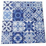 Mediterranean Blue White Tile Pattern Watercolor<br><div class="desc">Pretty indigo blue and white tile pattern in watercolor.  Original art by Nic Squirrell.</div>