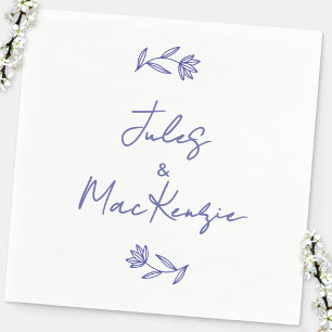 Mediterranean Blue Wildflower Wedding Napkin