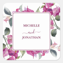 Mediterranean Bougainvillea Wedding Envelope Seals