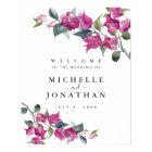 Mediterranean Bougainvillea Wedding  Welcome Sign