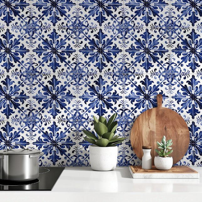 Mediterranean Charm: Wallpapers Azulejo Tiles (Creator Uploaded)