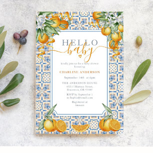 Mediterranean Citrus Baby Shower  Invitation