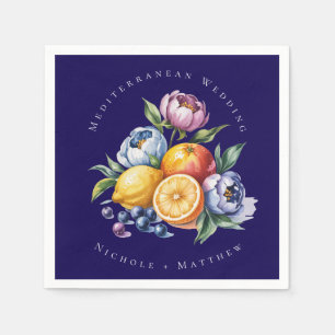 Mediterranean Citrus Bouquet Wedding Napkin