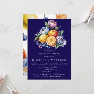 Mediterranean Citrus Bouquet Wedding Shower Invitation