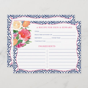 Mediterranean Citrus Bright Floral Recipe Card