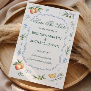 Mediterranean Citrus Floral Announcement Wedding