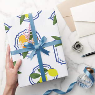 Mediterranean Citrus Fruit Patterned Wrapping Paper