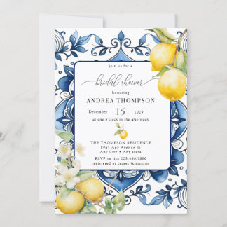 Mediterranean | Citrus Lemon | Bridal Shower Invitation