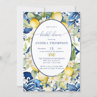 Mediterranean | Citrus Lemon | Bridal Shower Invitation