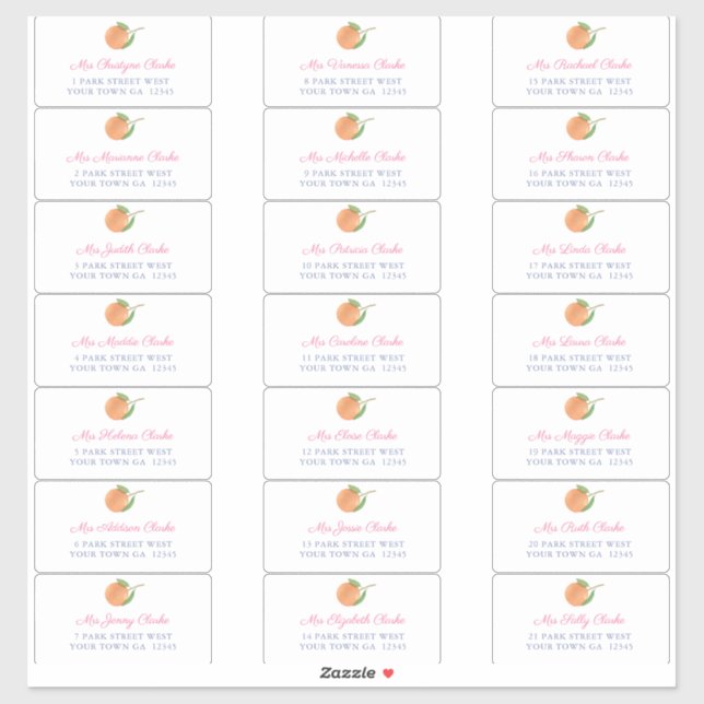 Mediterranean Citrus Pink Guest Envelope Address (Sheet)