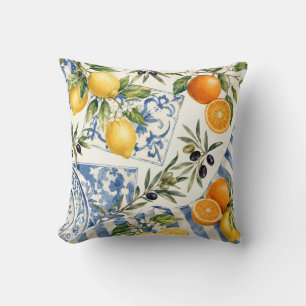 Mediterranean Citrus Throw Pillow