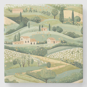  Mediterranean Countryside Stone Coaster
