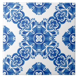Mediterranean Decorative Blue and White Pattern Tile