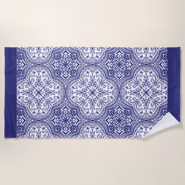Mediterranean Deep Cobalt  Beach Towel (Front)