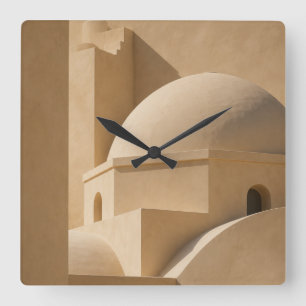 Mediterranean Dome Wall Clock, Minimalist Neutral Square Wall Clock