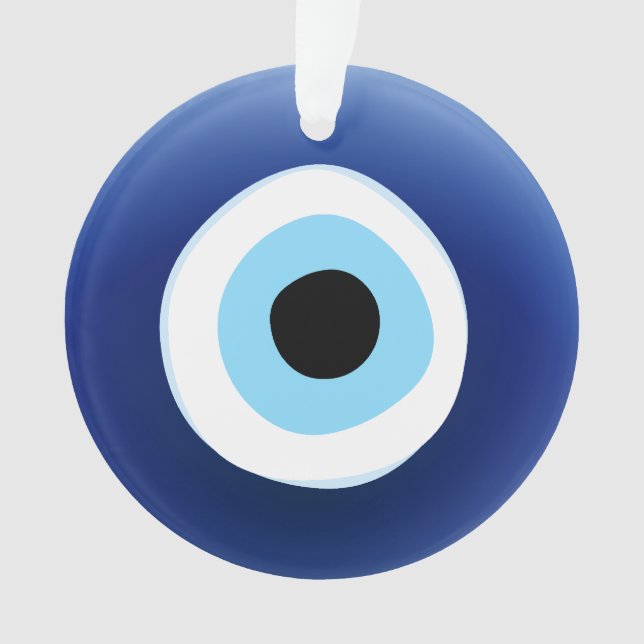 Mediterranean Evil Eye Protection Lucky Charm Ornament (Front)