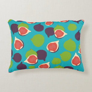 Mediterranean Fig Summer Fruit Pattern  Accent Pillow