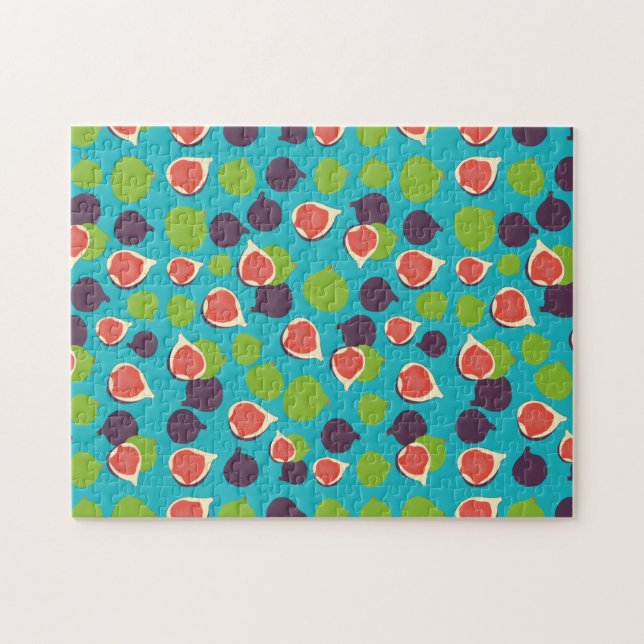 Mediterranean Fig Summer Fruit Pattern  Jigsaw Puzzle (Horizontal)