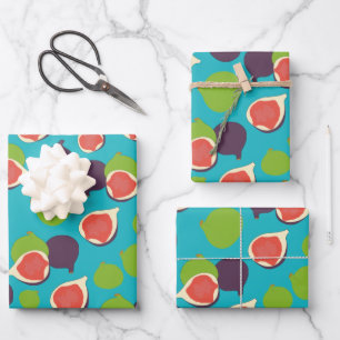 Mediterranean Fig Summer Fruit Pattern Wrapping Paper Sheet