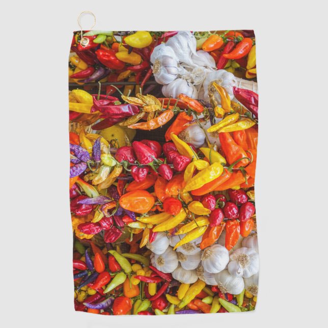 Mediterranean flavours golf towel (Front)
