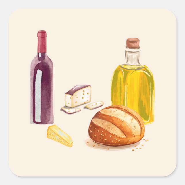  Mediterranean Flavours Square Sticker (Front)