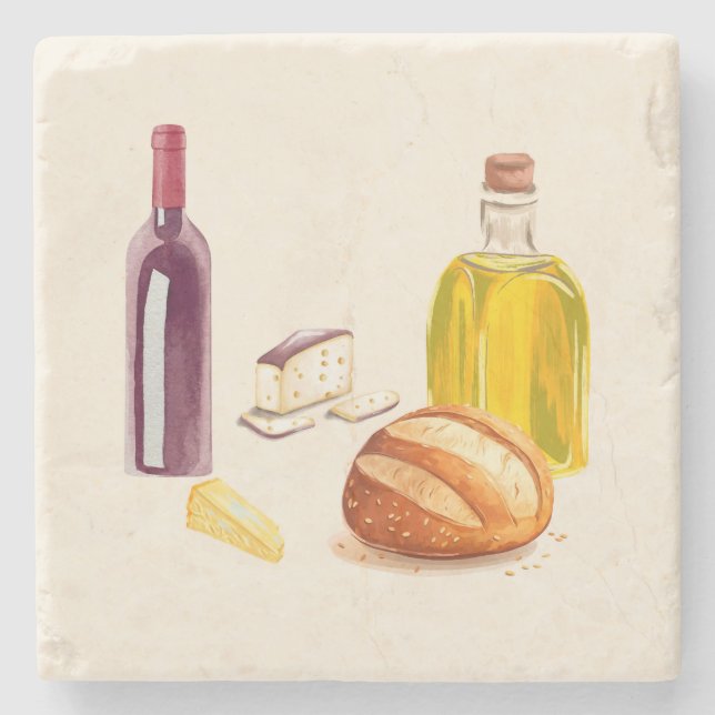  Mediterranean Flavours Stone Coaster (Front)
