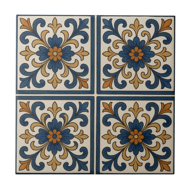 Mediterranean Floral Tile (Front)