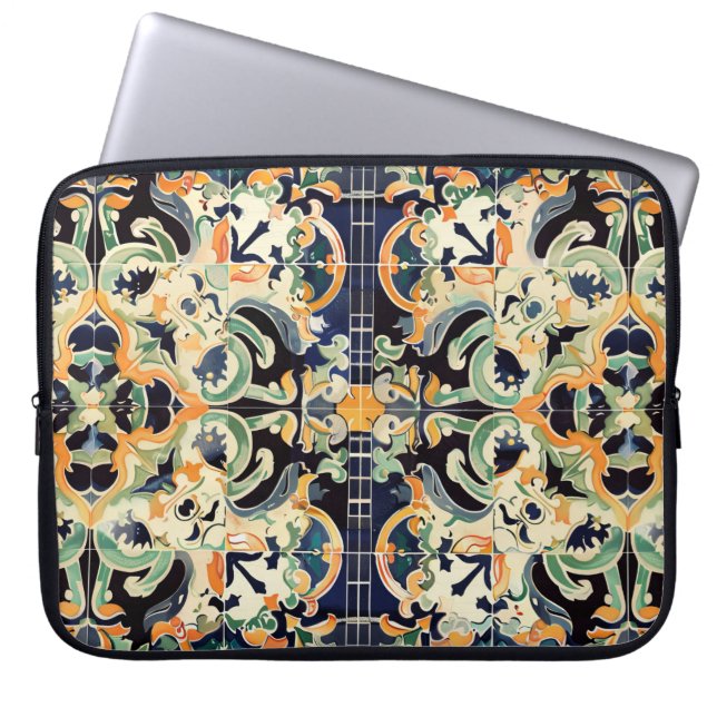Mediterranean Flourish Laptop Sleeve (Front)