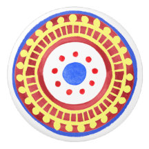 Mediterranean Folk Art Ceramic Knob