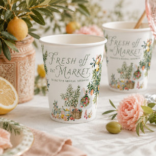 Mediterranean Fresh Off the Market Bridal Shower Paper Cups