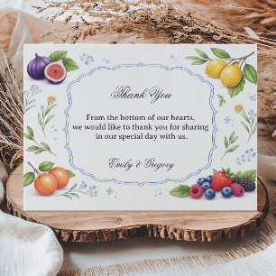 Mediterranean Fruit Floral Appreciation Design Thank You Card