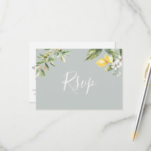 Mediterranean Garden Lemon Menu Choice RSVP Card