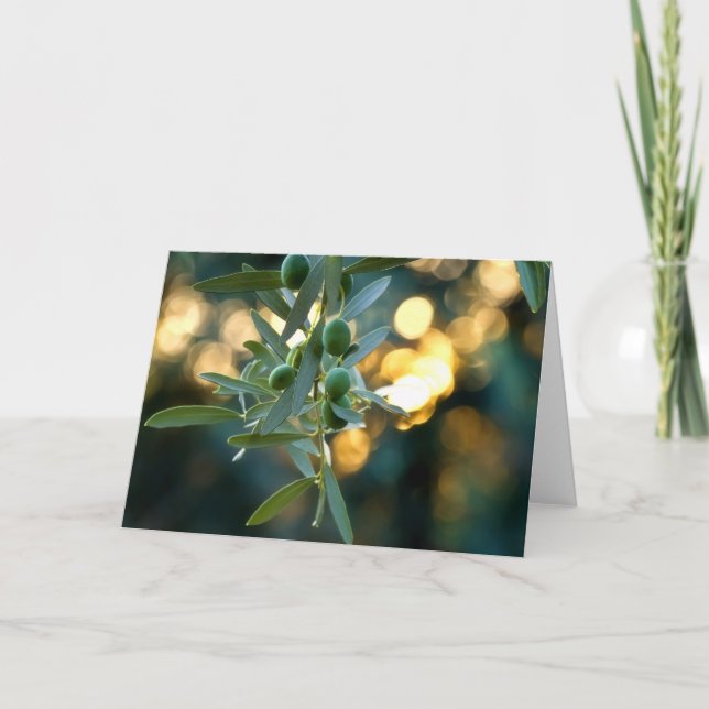 Mediterranean Gold; Olives On It’s Tree Branch Card (Front)