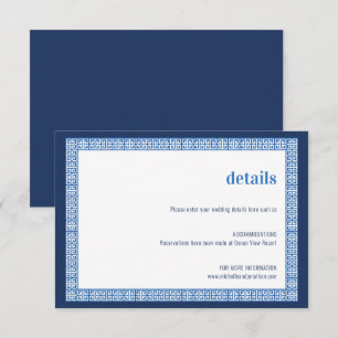 Mediterranean Greek Key Wedding Enclosure Card