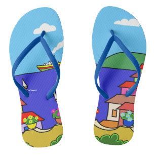 Mediterranean Holiday Flip Flops