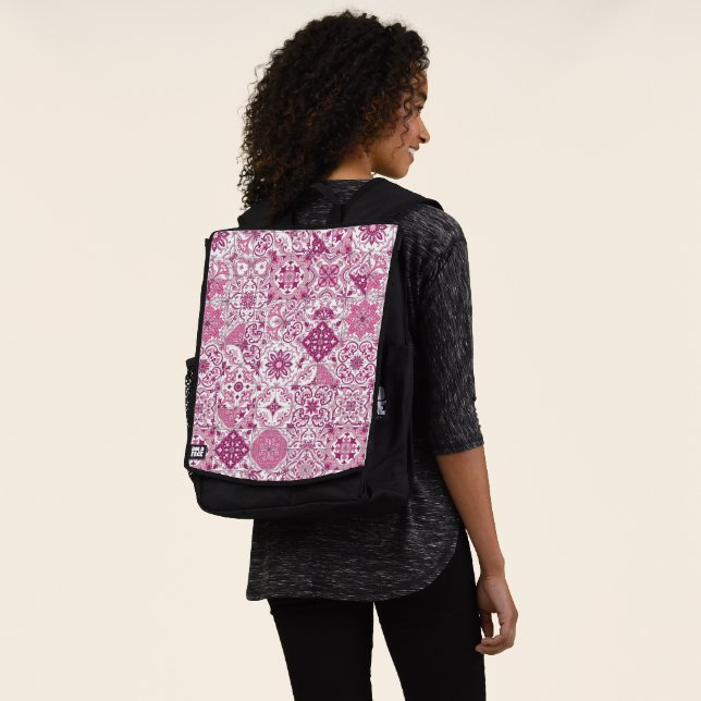 Mediterranean hues/ Azulejo tiles Backpack (Worn)