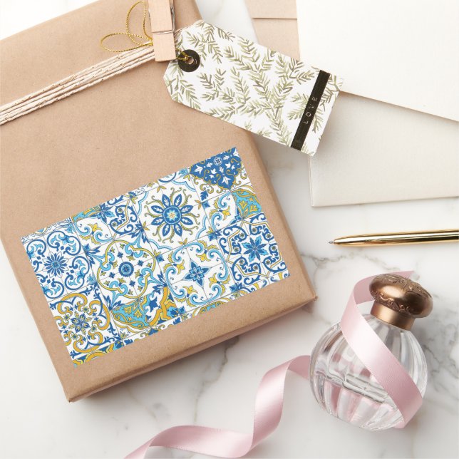 Mediterranean hues/ Azulejo tiles Sticker (Gifting)