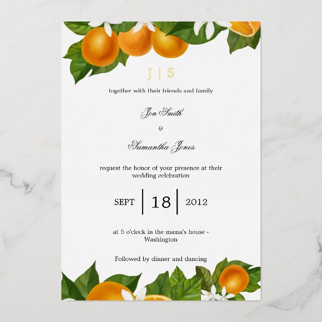 Mediterranean Italian oranges gold (Front)