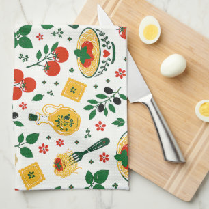 Mediterranean Kitchen Towels Tomato & Pasta