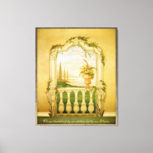 Mediterranean Lake View Mural Canvas Print