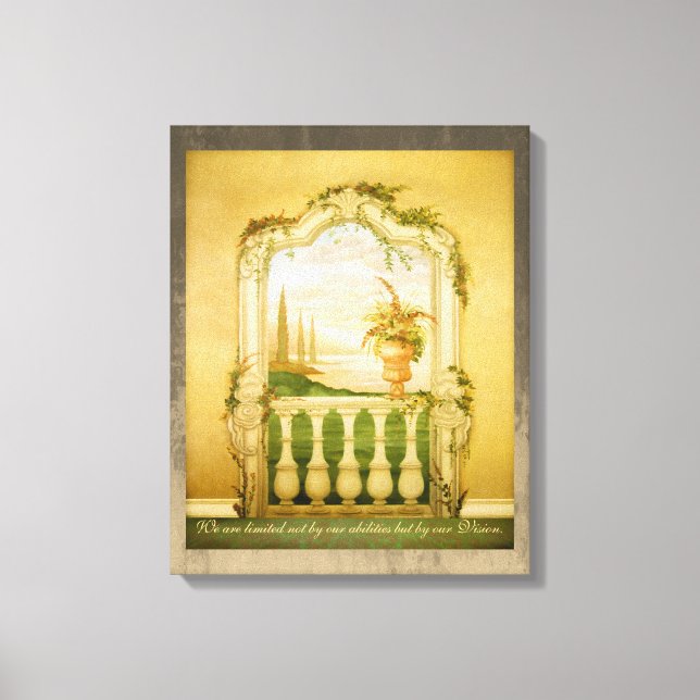Mediterranean Lake View Mural Canvas Print (Front)